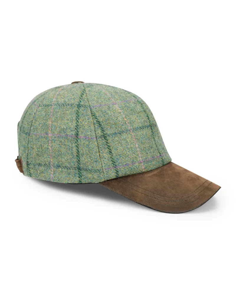 Hoggs of Fife Roslin Tweed Baseball Cap in Green